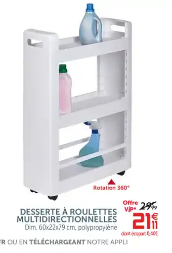 Gifi Desserte à roulettes multidirectionnelles offre