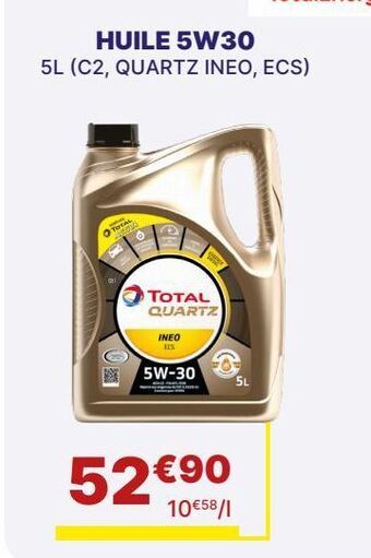Carter-Cash Huile 5w30 offre