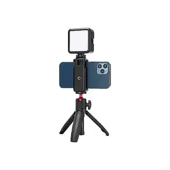 E.Leclerc We vlog kit pour caméra vidéo smartphone trépied hauteur réglable microphone avec lumière led offre