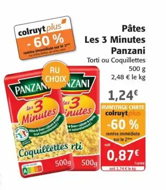 Colruyt Pâtes Les 3 Minutes Panzani offre