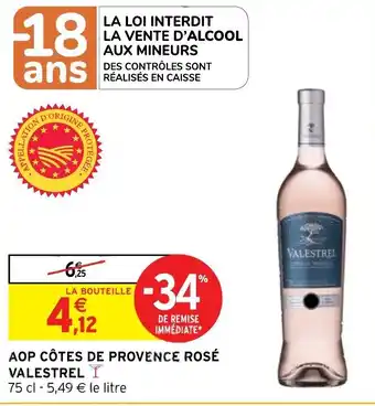 Intermarché Hyper AOP CÔTES DE PROVENCE ROSÉ VALESTREL offre