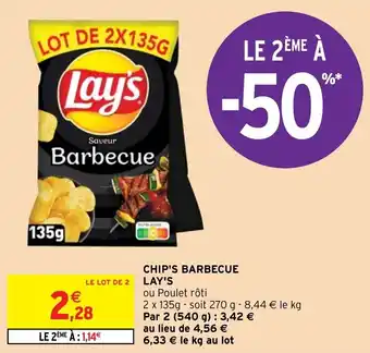 Intermarché Hyper CHIP'S BARBECUE LAY'S offre