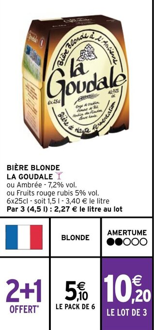 Intermarché Hyper BIÈRE BLONDE LA GOUDALE offre