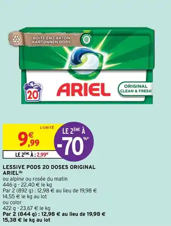 Intermarché Hyper LESSIVE PODS 20 DOSES ORIGINAL ARIEL (b) offre
