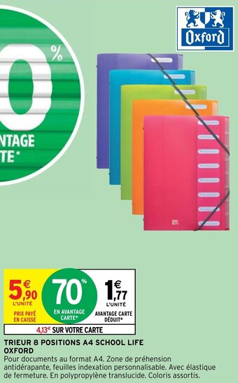 Intermarché Hyper TRIEUR 8 POSITIONS A4 SCHOOL LIFE OXFORD offre