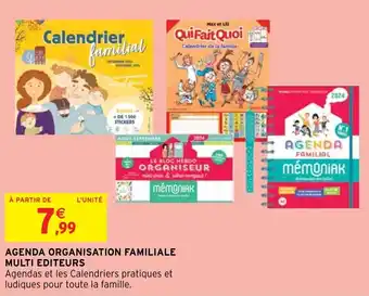 Intermarché Hyper AGENDA ORGANISATION FAMILIALE MULTI EDITEURS offre