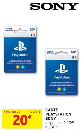 Intermarché Hyper CARTE PLAYSTATION SONY offre