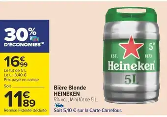 Carrefour Bière Blonde HEINEKEN offre