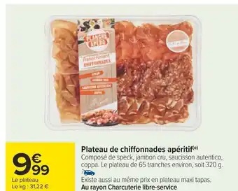 Carrefour Plateau de chiffonnades apéritif(0) offre