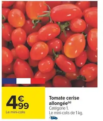 Carrefour Tomate cerise allongée(⁰) Catégorie 1. Le mini-colis de 1 kg. offre