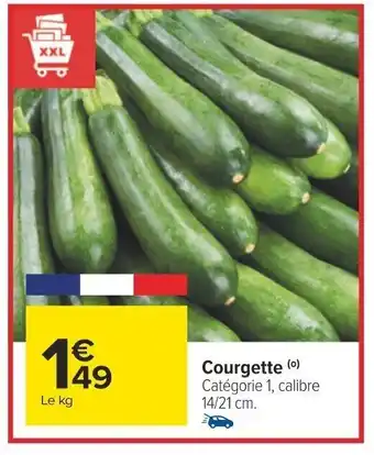 Carrefour Courgette (0) Catégorie 1, calibre 14/21 cm. offre