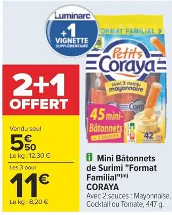 Carrefour i Mini Bâtonnets de Surimi "Format Familial"(m) CORAYA offre