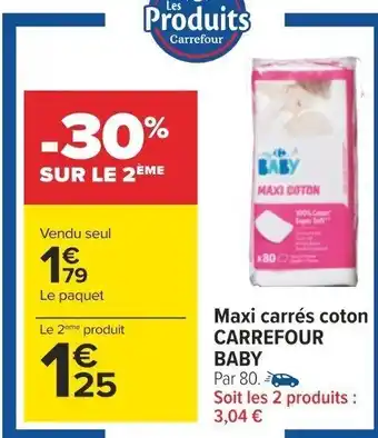 Carrefour Maxi carrés coton CARREFOUR BABY offre