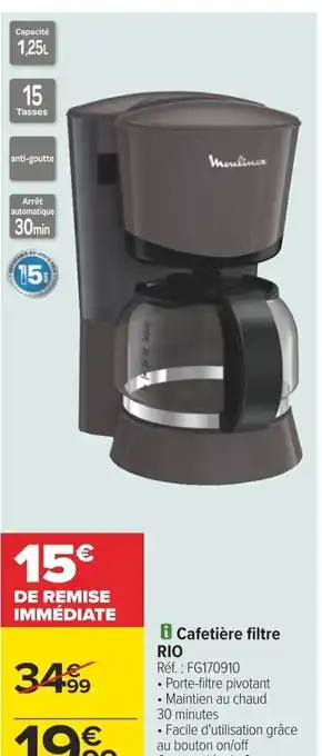 Carrefour i Cafetière filtre RIO offre