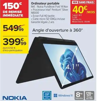 Carrefour Ordinateur portable offre