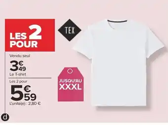 Carrefour T-shirt Sport Homme Roule offre