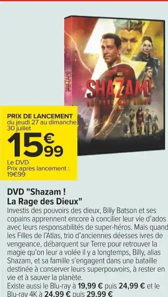 Carrefour DVD "Shazam! La Rage des Dieux" offre