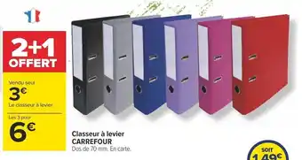 Carrefour Classeur à levier CARREFOUR Dos de 70 mm. En carte. offre