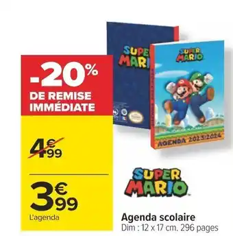 Agenda scolaire Dim : 12 x 17 cm. 296 pages