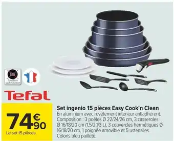 Carrefour Set ingenio 15 pièces Easy Cook'n Clean offre