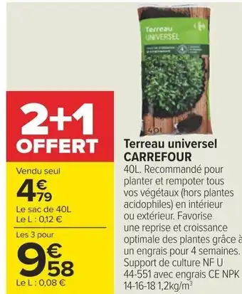 Carrefour Terreau universel CARREFOUR offre