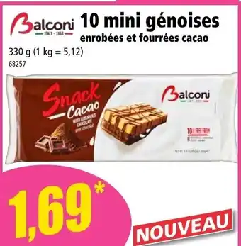 Norma 10 mini génoises enrobées et fourrées cacao offre