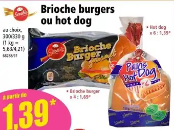 Norma Brioche burgers ou hot dog offre