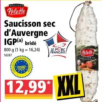 Norma Saucisson sec d'auvergne IGP offre