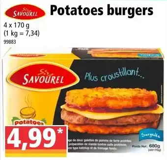 Norma Potatoes burgers offre