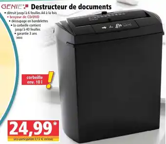 Destructeur de documents