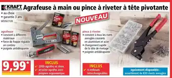 Norma Agrafeuse à main ou pince à riveter à tête pivotante offre