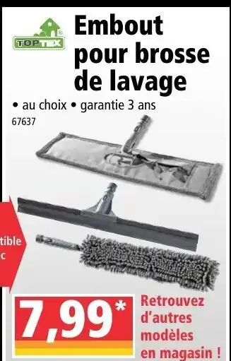 Embout pour brosse de lavage