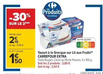 Carrefour Carrefour extra yaourt à la grecque sur lit aux fruits offre