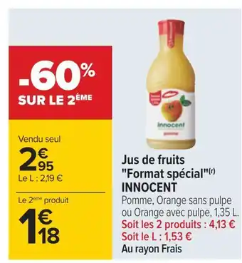 Carrefour Innocent jus de fruits format spécial offre