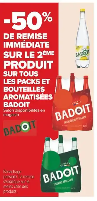 Carrefour Badoit -50% de remise immédiate sur le 2ème produit sur tous les packs et bouteilles aromatisées badoit offre