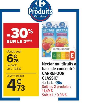Carrefour Carrefour classic' nectar multifruits à base de concentré offre