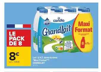 Carrefour Grandlait lait u.h.t. demi-écrémé maxi format offre