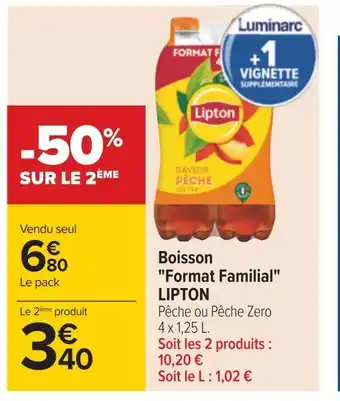 Carrefour Lipton boisson format familial offre