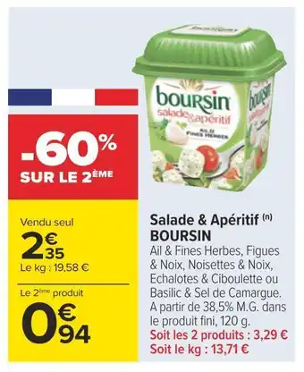 Carrefour Boursin salade & apéritif offre
