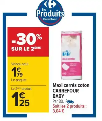 Carrefour Carrefour baby maxi carrés coton offre