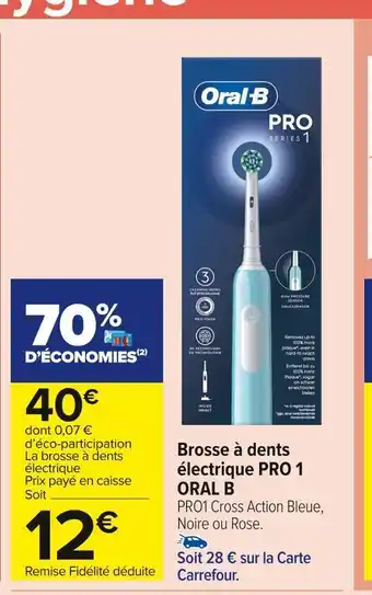 Carrefour Market Oral b brosse à dents électrique pro 1 offre