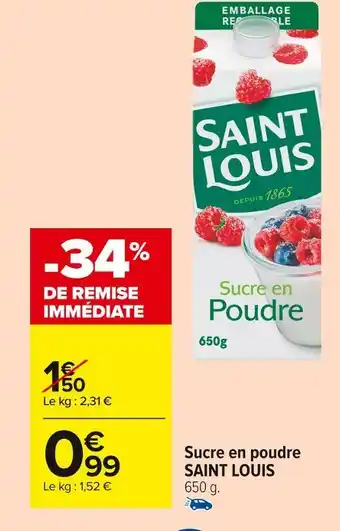 Carrefour Market Saint louis sucre en poudre offre