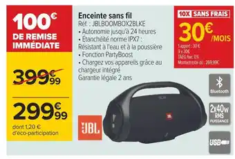 Carrefour Jbl enceinte sans fil offre