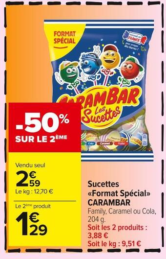 Carambar sucettes format spécial