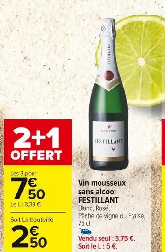 Carrefour Market Festillant vin mousseux sans alcool offre