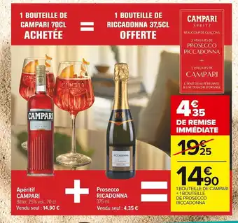 Campari / ricadonna apéritif campari + prosecco ricadonna