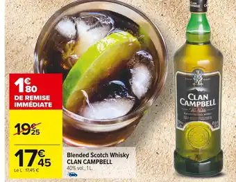 Carrefour Market Clan campbell17 blended scotch whisky offre