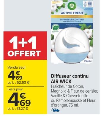 Carrefour Air wick diffuseur continu offre