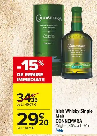 Carrefour Market Connemara irish whisky single malt offre