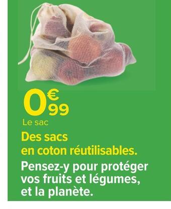 Carrefour Des sacs en coton réutilisables offre
